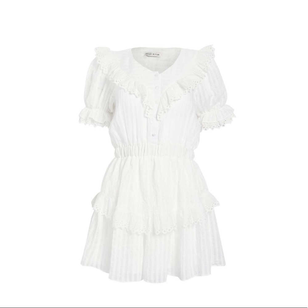 Moon River Eyelet Mini Dress